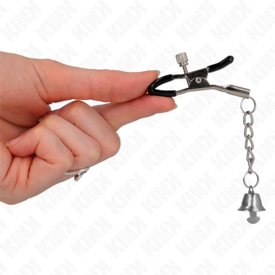 Cleme pentru mameloane tip pandantiv Silver Bell, 6 cm