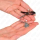 Cleme pentru mameloane tip pandantiv Silver Bell, 6 cm