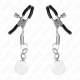 Glass Bead Nipple Clamps, Realist, Argintiu