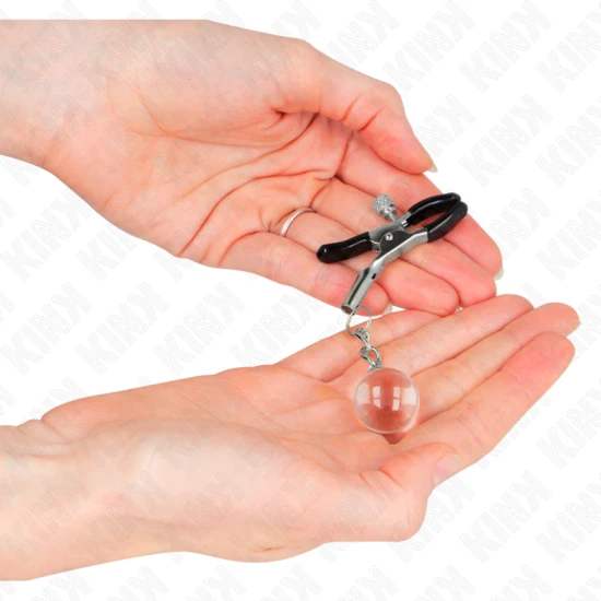 Glass Bead Nipple Clamps, Realist, Argintiu