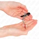 Glass Bead Nipple Clamps, Realist, Argintiu