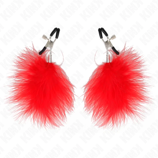 Clești pentru mameloane tip feather, Roșu, 7 cm