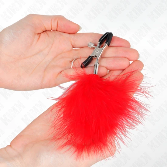 Clești pentru mameloane tip feather, Roșu, 7 cm