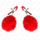 Cleste pentru mameloane tip faux fur ball, Roz, 6 cm