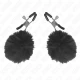 Cleme pentru mameloane din blană artificială, Negru, 6 cm