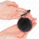 Cleme pentru mameloane din blană artificială, Negru, 6 cm