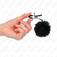 Cleme pentru mameloane din blană artificială, Negru, 6 cm
