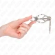 Clești pentru mameloane tip japonez cu trifoi, cu lanțuri mici, argintiu