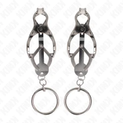 Cleme pentru mameloane, model O-Ring Japanese Clover, argintiu