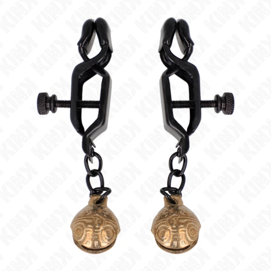 Clame pentru mameloane tip Bell Jaw, Negru, 7 cm