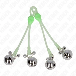 Clame pentru mameloane, Craniu luminos, Verde / Argintiu