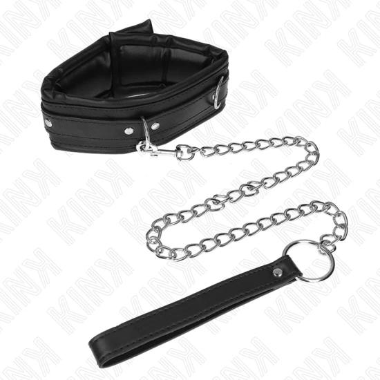 Colier greu cu centură, model 4, reglabil 36,5-50 cm, 65 cm, Negru