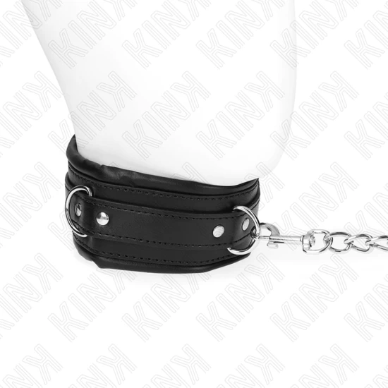 Colier greu cu centură, model 4, reglabil 36,5-50 cm, 65 cm, Negru