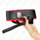 Colier cu lesă, cu curea 116 cm, curea din piele roșie reglabilă 40-48 cm x 6 cm
