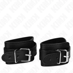 Set de brățări pentru încheieturi, model tip cătușe pentru dungeon, Negru, ajustabil 21-28 cm x 5.5 cm