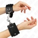 Set de brățări pentru încheieturi, model tip cătușe pentru dungeon, Negru, ajustabil 21-28 cm x 5.5 cm