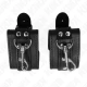 Set de brățări pentru încheieturi, model tip cătușe pentru dungeon, Negru, ajustabil 21-28 cm x 5.5 cm