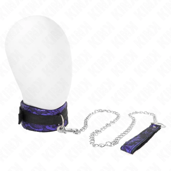 Colier scurt din catifea cu dantelă, Roz, cu curea, 105 cm, cu finisaj din nailon, 44 x 5.5 cm