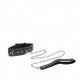 Colier din piele PVC cu curea, Roz cu strasuri, 105 cm, 41,5 x 4 cm
