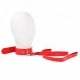 Choker cu lesă, cu curea, 116 cm, roșu, ajustabil 32-50 cm x 8 cm