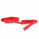 Choker cu lesă, cu curea, 116 cm, roșu, ajustabil 32-50 cm x 8 cm