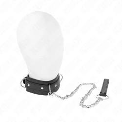 Colier cu lesă 65 cm, model cu 3 inele, reglabil 38-49 cm x 5 cm