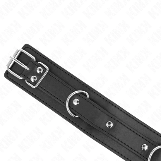 Colier cu lesă 65 cm, model cu 3 inele, reglabil 38-49 cm x 5 cm
