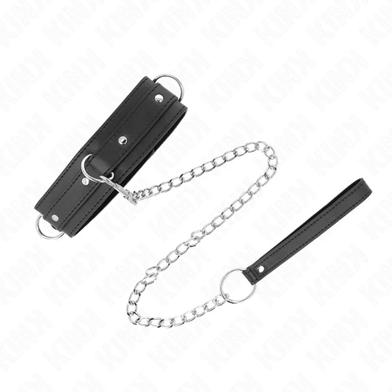 Colier cu lesă 65 cm, model cu 3 inele, reglabil 38-49 cm x 5 cm