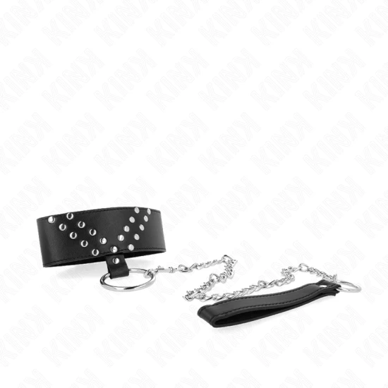 Colier cu lesă, Roz, Negru - 65 cm, cu cataramă ajustabilă 36-43 cm x 5 cm
