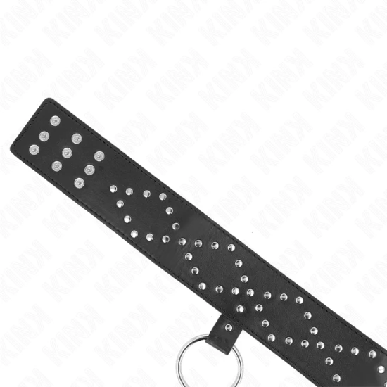 Colier cu lesă 65 cm, cu inele argintii, Model 3, reglabil 36-43 cm x 5 cm
