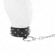 Colier cu lesă 65 cm cu nituri argintii, model 5, reglabil 36-43 cm x 5 cm
