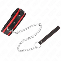 Colier masiv cu curea, model 2, reglabil 36,5-50 cm, 65 cm, Negru