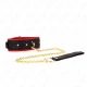 Choker cu lesă din material simplu, Negru, ajustabil 33-48 cm x 5.7 cm