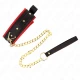 Choker cu lesă din material simplu, Negru, ajustabil 33-48 cm x 5.7 cm