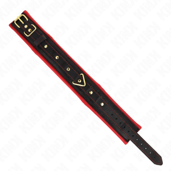 Choker cu lesă din material simplu, Negru, ajustabil 33-48 cm x 5.7 cm