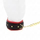 Choker cu lesă din material simplu, Negru, ajustabil 33-48 cm x 5.7 cm