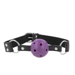 Dispozitiv de gura tip bilă, Mov, 4 cm, cu dublu nit, 62,5 x 2,5 cm, reglabil 42-58 cm