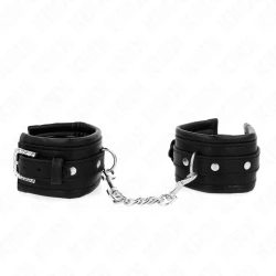 Seturi de încheieturi cu cataramă decorată cu strasuri, Negru, ajustabile 25-32 cm x 5.5 cm