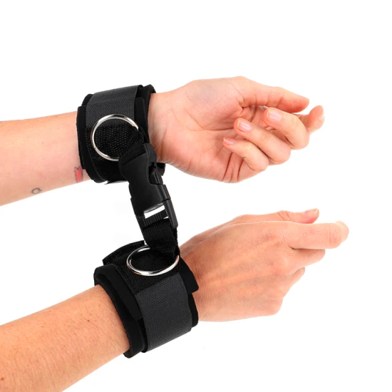 Bretele pentru încheieturi tip neopren, Negru, ajustabile 22-34 cm