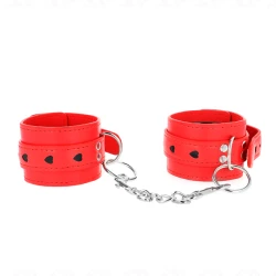 Restricții pentru Încheieturi - Inlay cu Inimă Neagră, Roșu, 21-28 cm x 5.5 cm