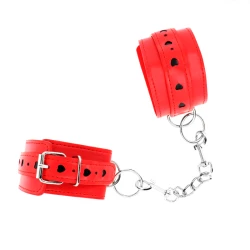 Restricții pentru Încheieturi - Inlay cu Inimă Neagră, Roșu, 21-28 cm x 5.5 cm