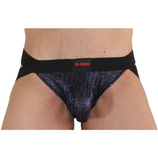 Jockstrap din material elastic, albastru/negru, S