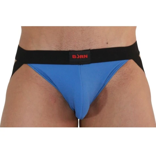 Jockstrap din materiale elastice, albastru/negru, S