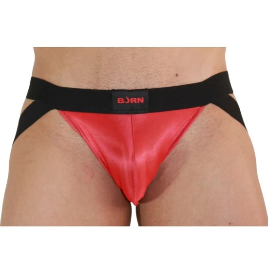 Jockstrap din materiale premium, roșu/negru, XL