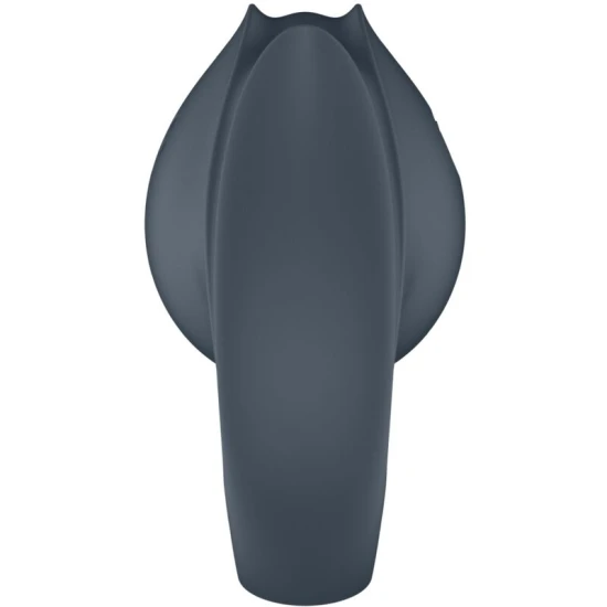 Perfect Pair 2 Multivibrator 2 în 1, Inel penis și vibrator pentru degete, Gri