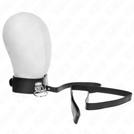 Lesă cu elemente metalice 116 cm, curea din piele ecologică 50 x 5 cm