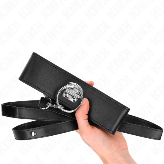 Lesă cu elemente metalice 116 cm, curea din piele ecologică 50 x 5 cm