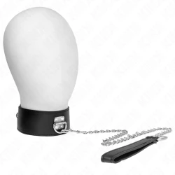 Colier cu lesă 65 cm cu curea lată neagră reglabilă 33,5-41 cm x 5 cm