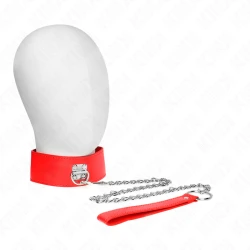 Colier cu lesă, model cu curea, Roz, 65 cm, curea lată reglabilă 33.5-41 cm x 5 cm