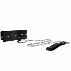 Colier cu lesă 65 cm, cu elemente argintii, Model 2, reglabil 36-43 cm x 5 cm